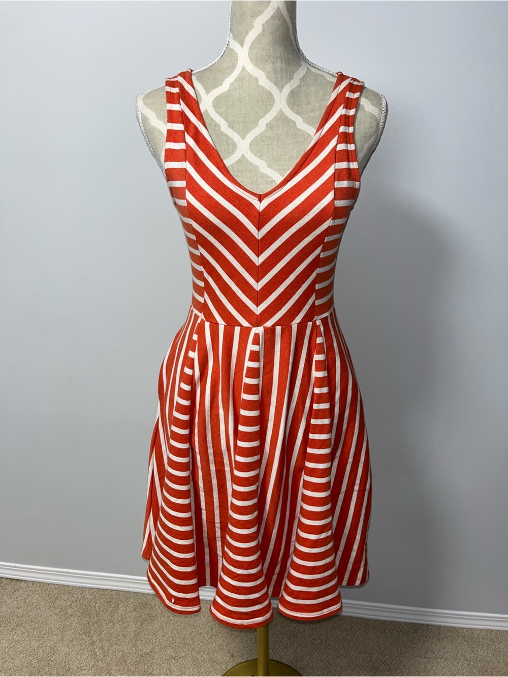 Saturday Sunday Anthropologie Stripe Fit & Flare Dress Pockets Size S